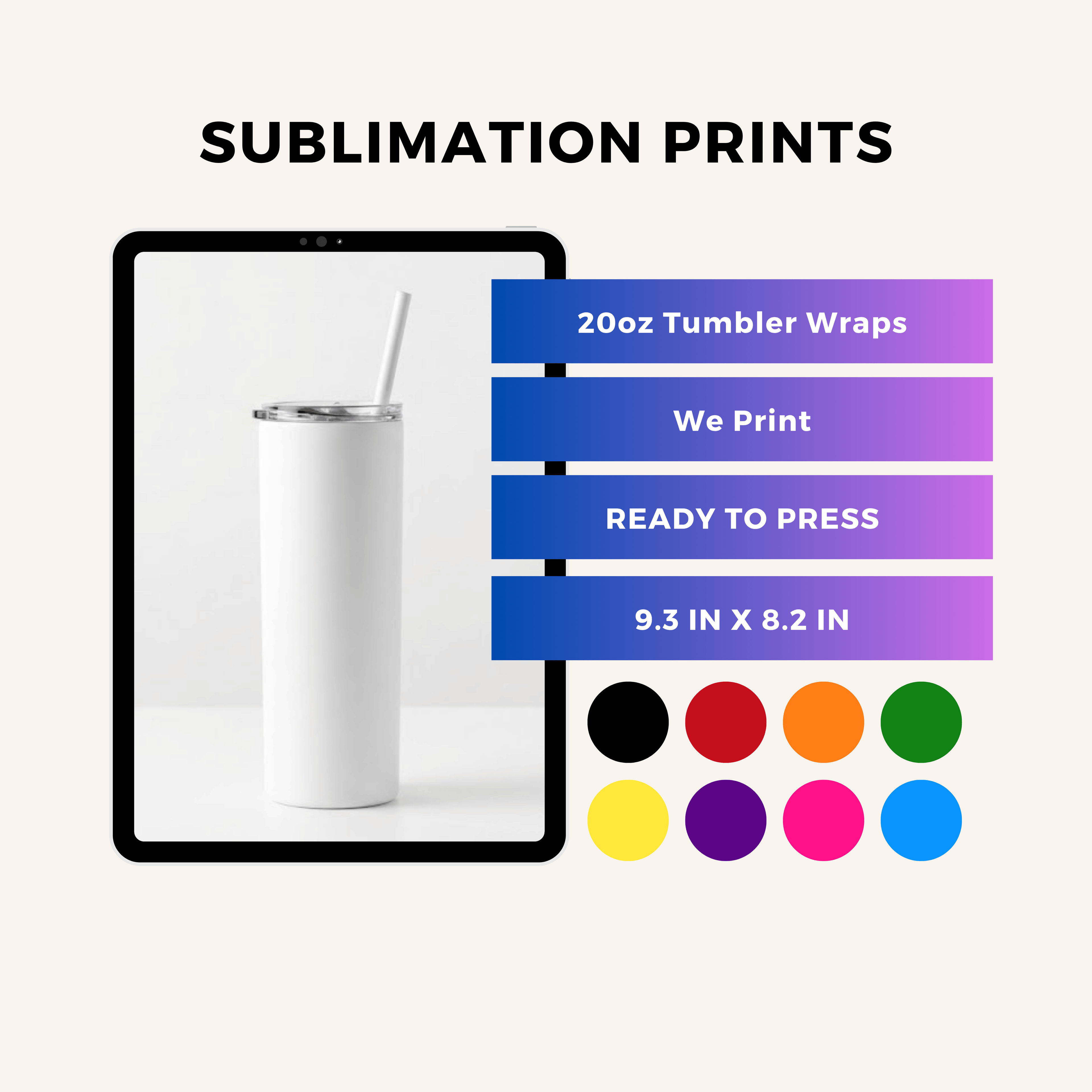 Customize Sublimation Prints – 20oz Tumbler Wraps